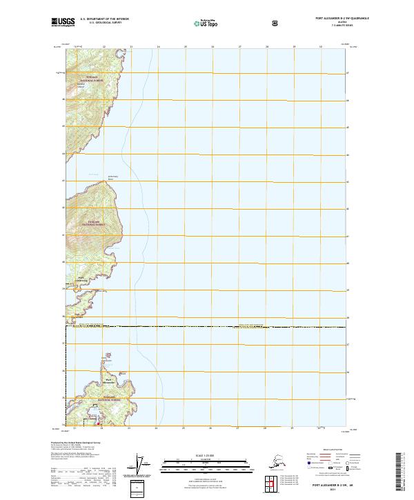 Port Alexander B-2 SW topographic map thumbnail