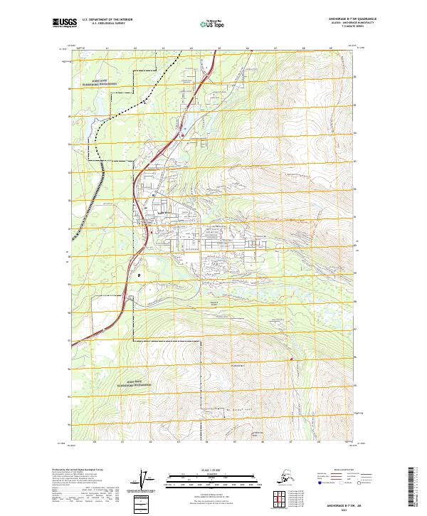 Anchorage B-7 SW 2021 topographic map thumbnail