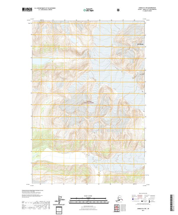 Juneau D-2 SW 2021 topographic map thumbnail