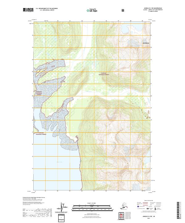 Juneau D-3 SW topographic map thumbnail