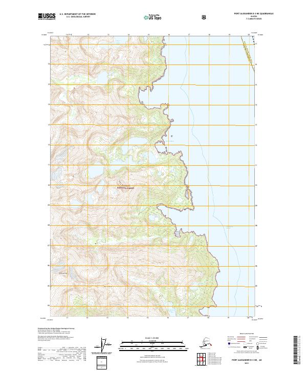 Port Alexander D-3 NE topographic map thumbnail