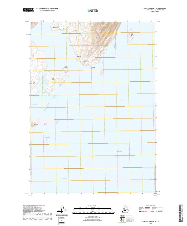 Trinity Islands D-1 NE topographic map thumbnail