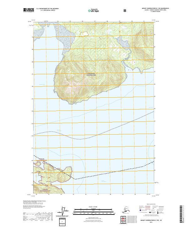 Mount Fairweather B-1 SW topographic map thumbnail