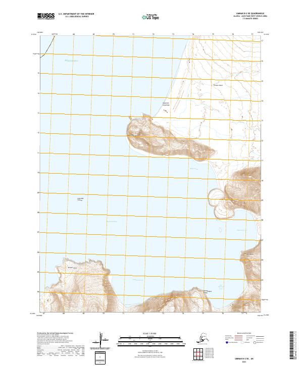 Umnak B-2 SE topographic map thumbnail