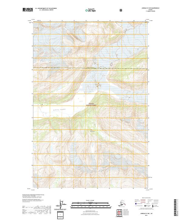 Juneau D-3 NE 2021 topographic map thumbnail