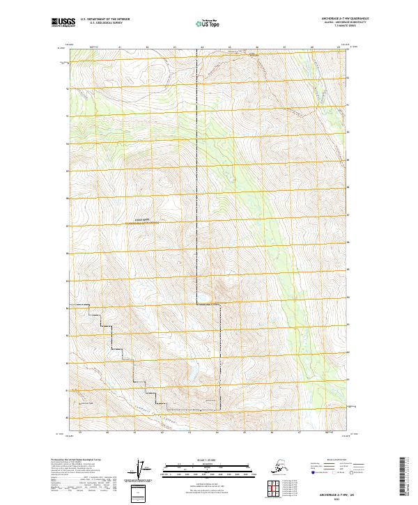 Anchorage A-7 NW 2021 topographic map thumbnail