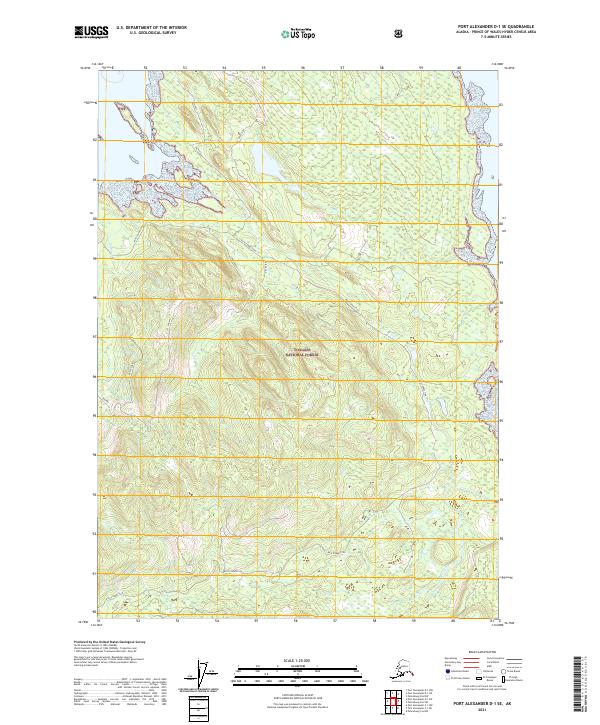 Port Alexander D-1 SE topographic map thumbnail