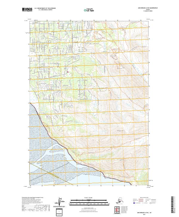 Anchorage A-8 SE 2021 topographic map thumbnail