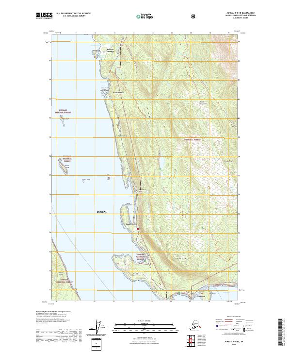 Juneau B-3 NE topographic map thumbnail