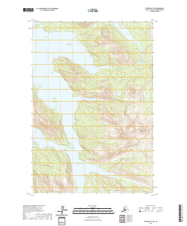 Afognak B-3 SE topographic map thumbnail