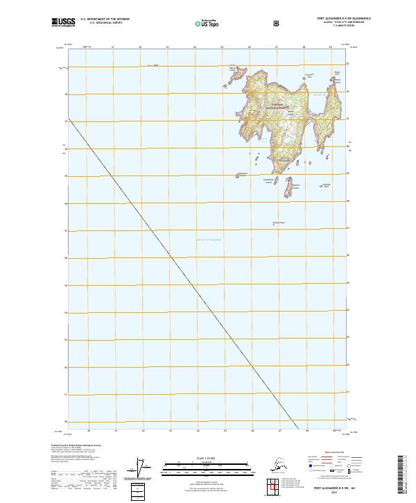 Port Alexander D-5 SW topographic map thumbnail