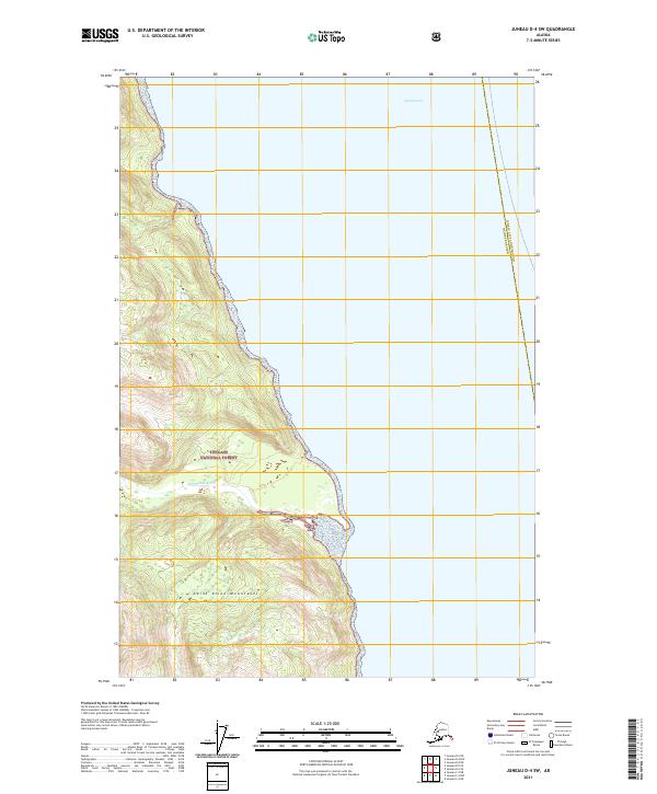 Juneau D-4 SW topographic map thumbnail