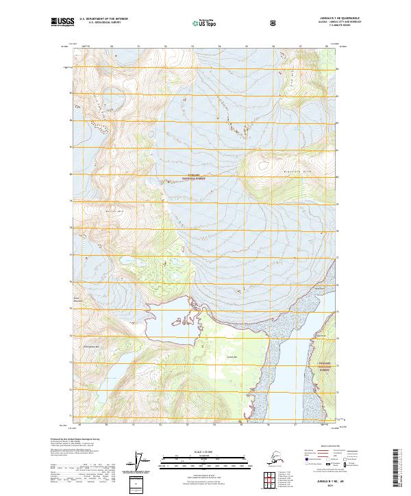 Juneau B-1 NE topographic map thumbnail