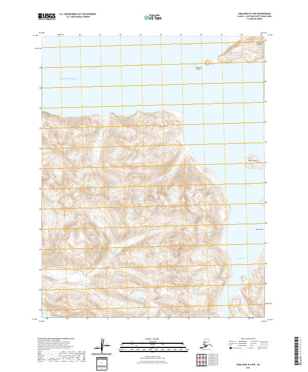 Unalaska B-3 NW topographic map thumbnail