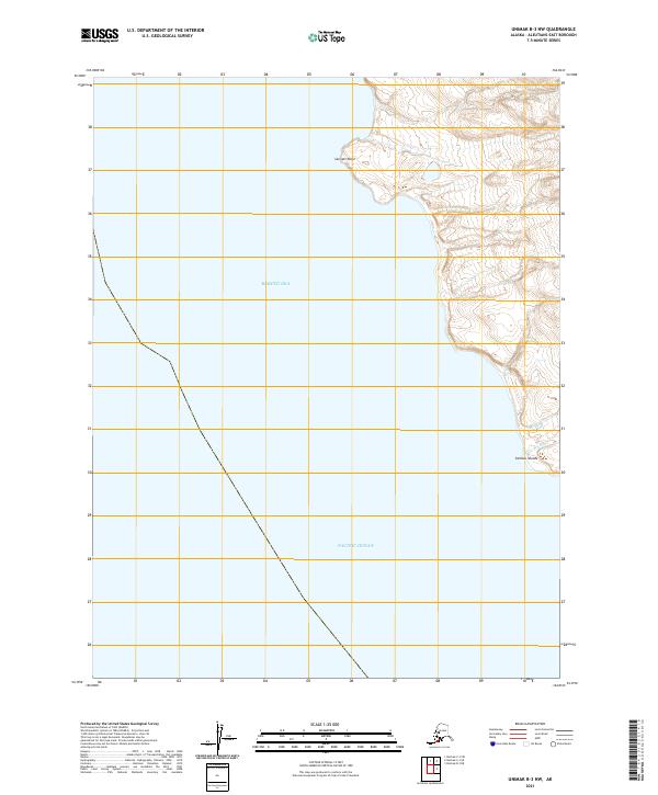 Unimak B-3 NW topographic map thumbnail