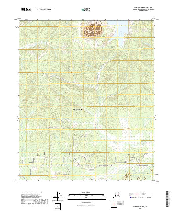 Fairbanks D-1 NW 2021 topographic map thumbnail