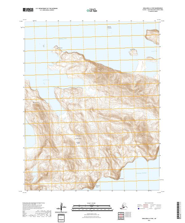 Unalaska A-4 NW topographic map thumbnail