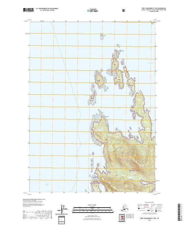 Port Alexander B-1 NW topographic map thumbnail