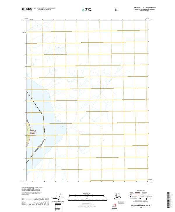 Ketchikan B-1 OE E SW topographic map thumbnail