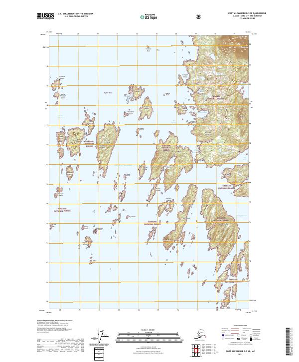 Port Alexander D-5 SE topographic map thumbnail