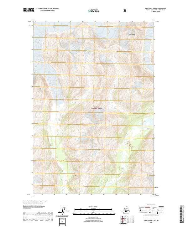 Taku River B-5 SW topographic map thumbnail