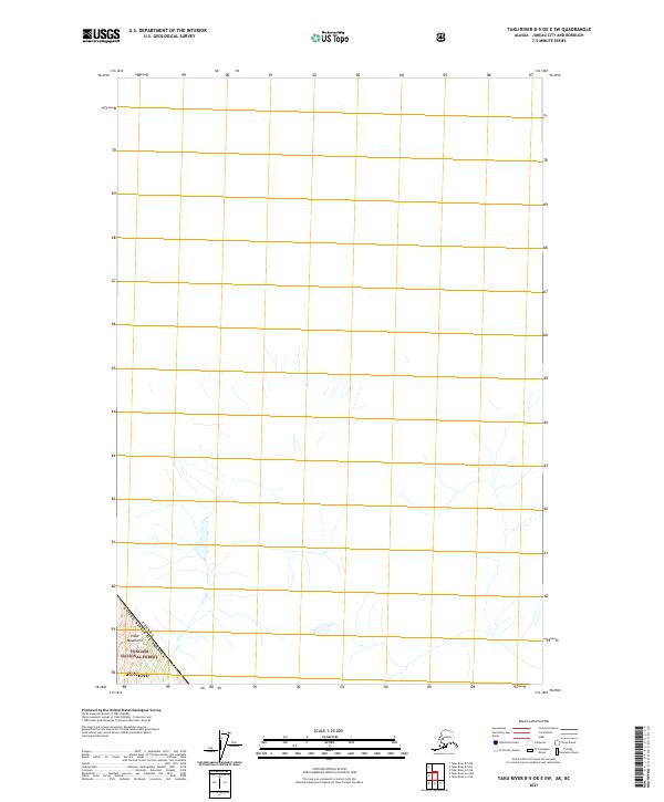 Taku River B-5 OE E SW topographic map thumbnail