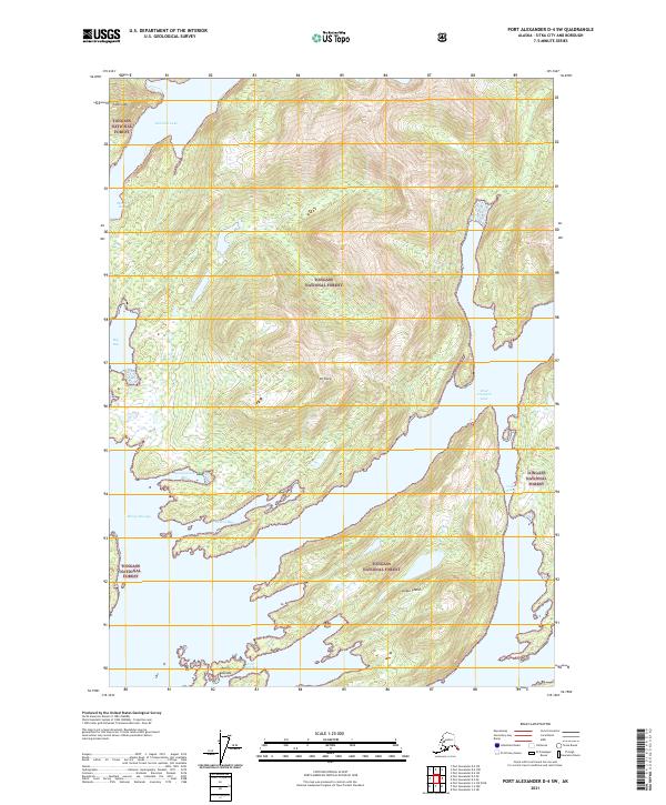 Port Alexander D-4 SW topographic map thumbnail