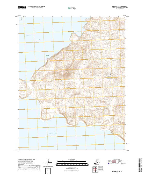 Unalaska A-6 SE topographic map thumbnail