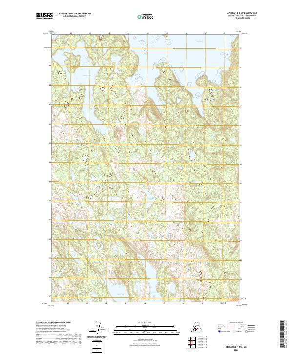 Afognak B-1 SW topographic map thumbnail