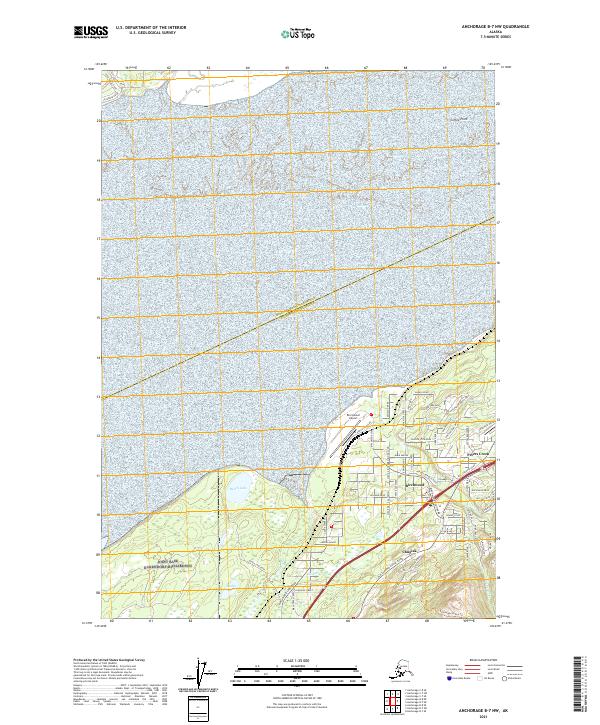 Anchorage B-7 NW 2021 topographic map thumbnail