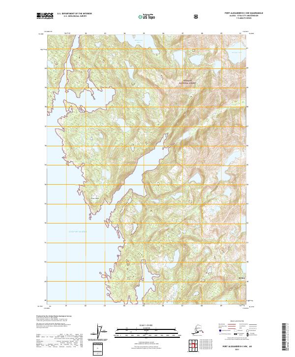 Port Alexander B-3 NW topographic map thumbnail
