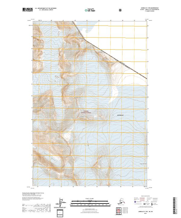 Juneau D-1 SW topographic map thumbnail