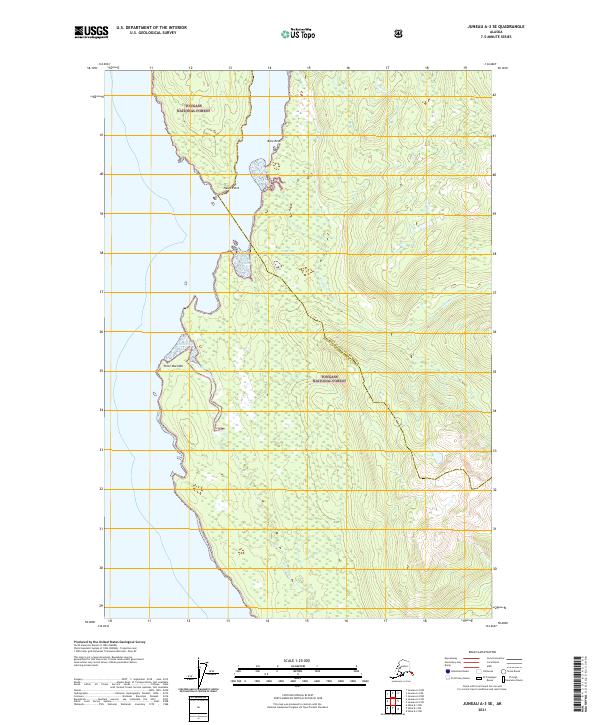 Juneau A-3 SE 2021 topographic map thumbnail