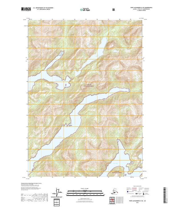 Port Alexander D-4 SE topographic map thumbnail