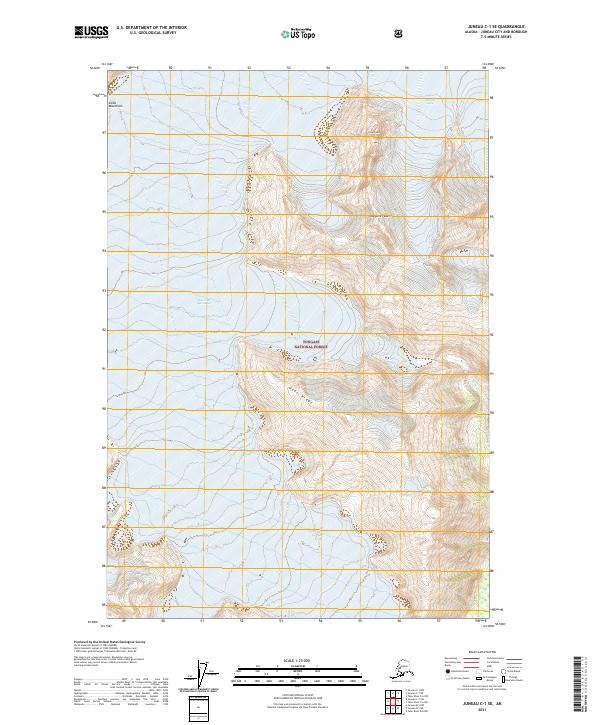 Juneau C-1 SE 2021 topographic map thumbnail