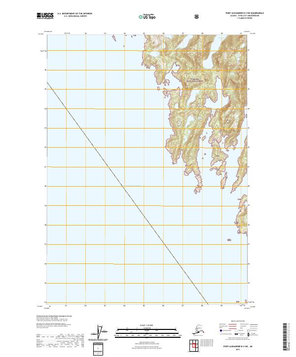 Port Alexander B-3 SW topographic map thumbnail