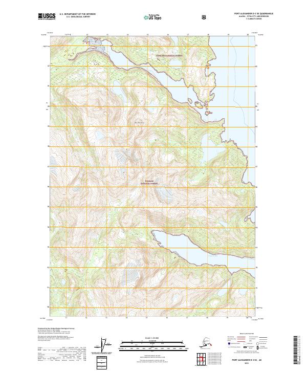 Port Alexander D-3 SE topographic map thumbnail