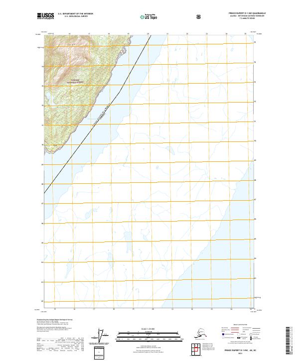 Prince Rupert D-1 NW topographic map thumbnail
