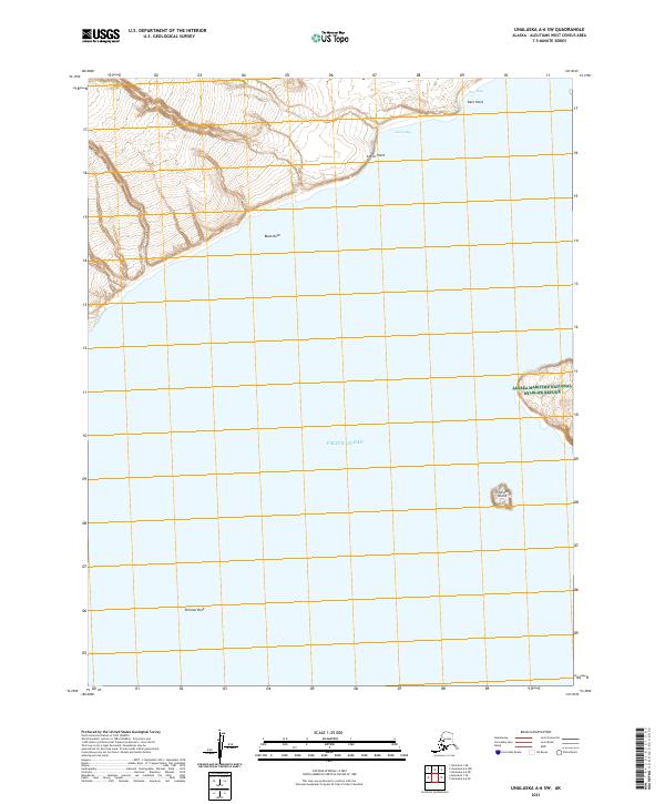 Unalaska A-6 SW topographic map thumbnail