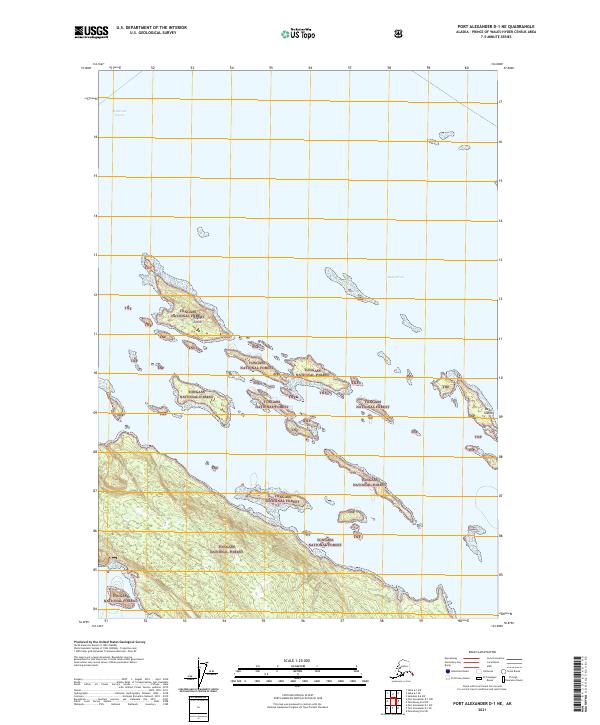 Port Alexander D-1 NE topographic map thumbnail