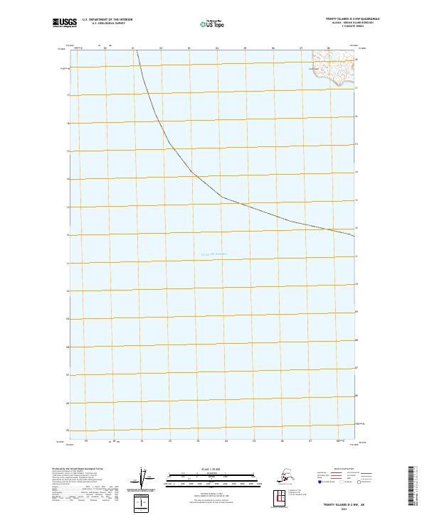 Trinity Islands D-2 NW 2021 topographic map thumbnail