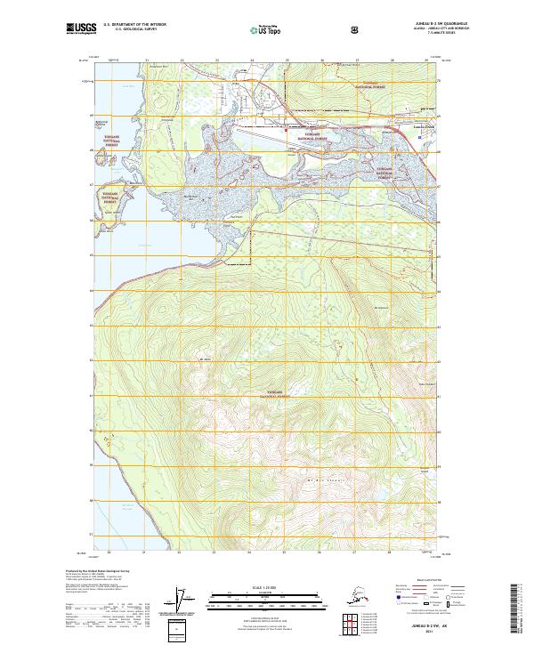 Juneau B-2 SW 2021 topographic map thumbnail