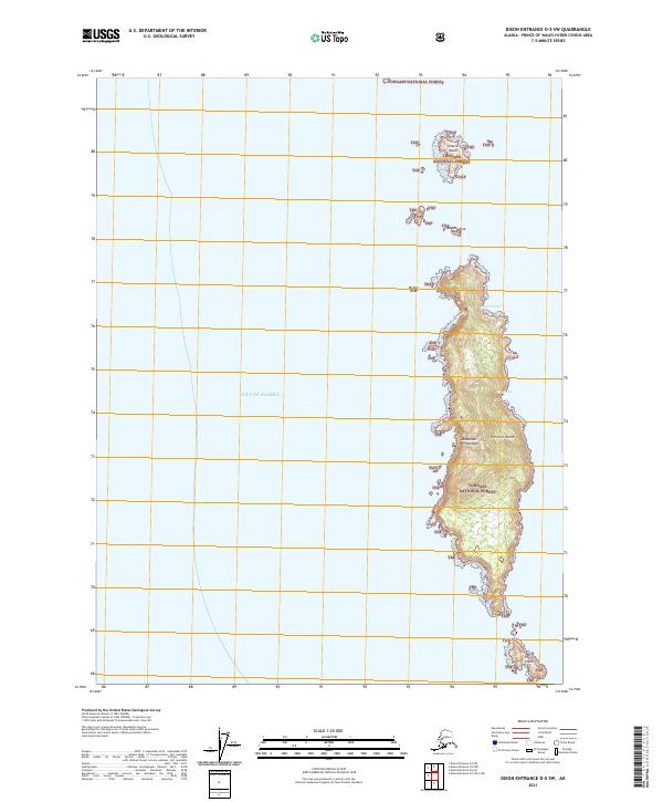 Dixon Entrance D-5 SW topographic map thumbnail