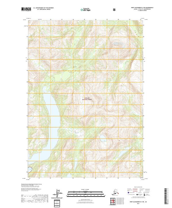 Port Alexander D-3 SW topographic map thumbnail
