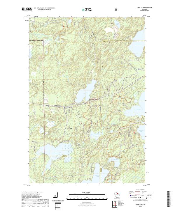 Anvil Lake topographic map thumbnail