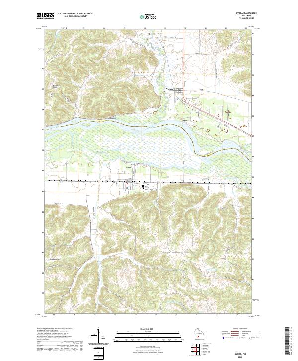 Avoca topographic map thumbnail