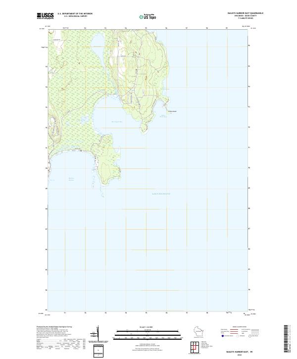 Baileys Harbor East topographic map thumbnail