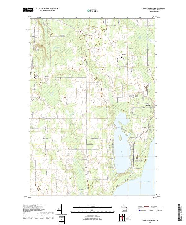 Baileys Harbor West topographic map thumbnail