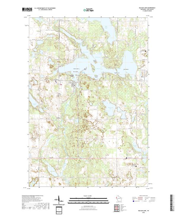 Balsam Lake topographic map thumbnail
