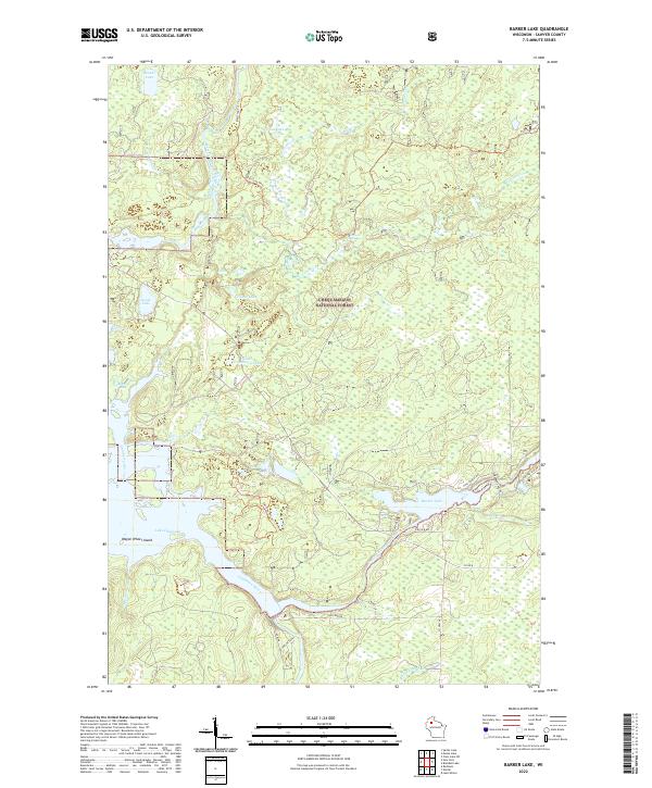 Barker Lake topographic map thumbnail